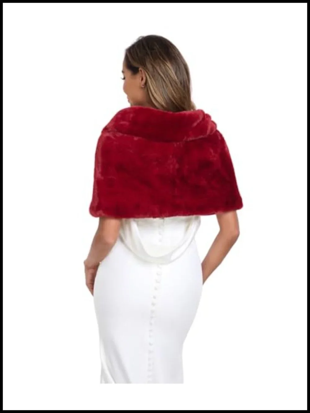 Faux Fur Shawl Wrap Stole Shrug Winter Bridal for Women